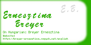 ernesztina breyer business card